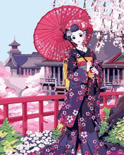 Laden Sie das Bild in den Galerie-Viewer, Malen nach Zahlen für Erwachsene | Frau im Kimono in Japan | Figured'Art