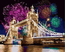Laden Sie das Bild in den Galerie-Viewer, Malen nach Zahlen für Erwachsene | Feuerwerk aus sicht der Brücke | Figured'Art