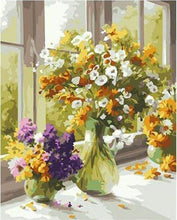 Laden Sie das Bild in den Galerie-Viewer, Malen nach Zahlen für Erwachsene | Blumen am Fenster | Figured'Art