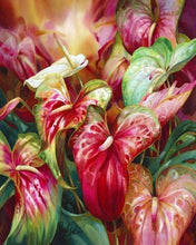 Laden Sie das Bild in den Galerie-Viewer, Malen nach Zahlen für Erwachsene | Blumen in rot und grün | Figured'Art