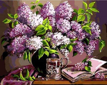 Laden Sie das Bild in den Galerie-Viewer, Malen nach Zahlen für Erwachsene | Blumen und Buch | Figured'Art