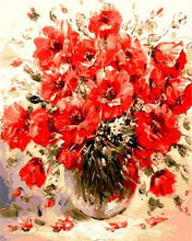 Laden Sie das Bild in den Galerie-Viewer, Malen nach Zahlen für Erwachsene | Rote Blüten | Figured'Art