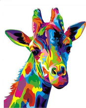 Laden Sie das Bild in den Galerie-Viewer, Malen nach Zahlen für Erwachsene | Giraffe Pop Art | Figured'Art
