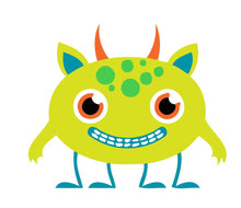 Laden Sie das Bild in den Galerie-Viewer, Malen nach Zahlen für Kinder | Grünes Monster mit vier Beinen | Figured'Art