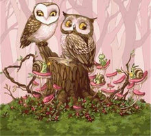Laden Sie das Bild in den Galerie-Viewer, Malen nach Zahlen für Erwachsene | Eulen im Wald | Figured'Art