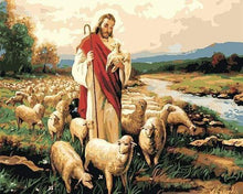 Laden Sie das Bild in den Galerie-Viewer, Malen nach Zahlen für Erwachsene | Jesus Christus und seine Herde | Figured'Art