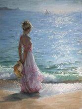 Laden Sie das Bild in den Galerie-Viewer, Malen nach Zahlen für Erwachsene | Junge Frau am Strand | Figured'Art