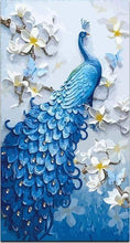 Laden Sie das Bild in den Galerie-Viewer, Malen nach Zahlen für Erwachsene | Schöner blauer Pfau | Figured'Art