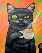Laden Sie das Bild in den Galerie-Viewer, Malen nach Zahlen – Die Katze und ihr Kaffee