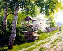 Laden Sie das Bild in den Galerie-Viewer, Malen nach Zahlen für Erwachsene | Alter Brunnen bei den Bäumen | Figured'Art
