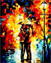 Laden Sie das Bild in den Galerie-Viewer, Malen nach Zahlen für Erwachsene | Leonid Afremov Kuss im Regen | Figured'Art