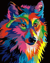 Laden Sie das Bild in den Galerie-Viewer, Malen nach Zahlen für Erwachsene | Wolf Pop Art | Figured'Art