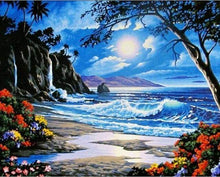 Laden Sie das Bild in den Galerie-Viewer, Malen nach Zahlen für Erwachsene | Mond über dem Meer | Figured'Art