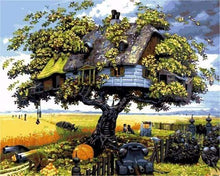 Laden Sie das Bild in den Galerie-Viewer, Malen nach Zahlen für Erwachsene | Haus in den Bäumen | Figured'Art