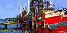Laden Sie das Bild in den Galerie-Viewer, Malen nach Zahlen für Erwachsene | Schiff am Pier | Figured'Art