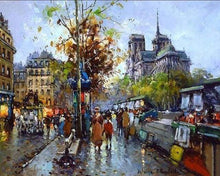 Laden Sie das Bild in den Galerie-Viewer, Malen nach Zahlen für Erwachsene | Notre Dame de Paris und die Buchhändler | Figured'Art