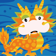 Laden Sie das Bild in den Galerie-Viewer, Malen nach Zahlen für Kinder | Oranger Drache | Figured'Art