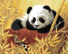 Laden Sie das Bild in den Galerie-Viewer, Malen nach Zahlen für Erwachsene | Panda und Vogel | Figured'Art