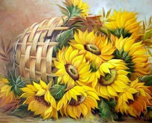 Laden Sie das Bild in den Galerie-Viewer, Malen nach Zahlen für Erwachsene | Korb mit Sonnenblumen | Figured'Art