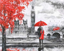 Laden Sie das Bild in den Galerie-Viewer, Malen nach Zahlen für Erwachsene | Roter Schirm in London | Figured'Art