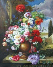 Laden Sie das Bild in den Galerie-Viewer, Malen nach Zahlen für Erwachsene | Klassische Landschaft mit Blumen | Figured'Art