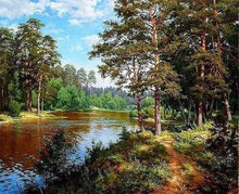 Laden Sie das Bild in den Galerie-Viewer, Malen nach Zahlen für Erwachsene | Waldlandschaft und Teich | Figured'Art