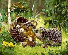 Laden Sie das Bild in den Galerie-Viewer, Malen nach Zahlen für Erwachsene | Kleiner hungriger Igel | Figured'Art