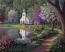Laden Sie das Bild in den Galerie-Viewer, Malen nach Zahlen für Erwachsene | Kleine weiße Kirche | Figured'Art