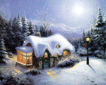 Laden Sie das Bild in den Galerie-Viewer, Malen nach Zahlen für Erwachsene | Kleines Haus im Winter | Figured'Art