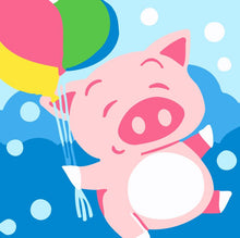 Laden Sie das Bild in den Galerie-Viewer, Malen nach Zahlen für Kinder | Pinkes Schwein | Figured'Art