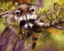Laden Sie das Bild in den Galerie-Viewer, Malen nach Zahlen für Erwachsene | Waschbär auf einem Baum | Figured'Art