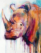 Laden Sie das Bild in den Galerie-Viewer, Malen nach Zahlen für Erwachsene | Nashorn abstrakt | Figured'Art