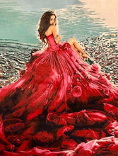 Laden Sie das Bild in den Galerie-Viewer, Malen nach Zahlen für Erwachsene | Rotes Kleid | Figured'Art
