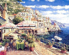 Laden Sie das Bild in den Galerie-Viewer, Malen nach Zahlen für Erwachsene | Terrasse in der Nähe des Ufers | Figured'Art