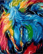 Laden Sie das Bild in den Galerie-Viewer, Malen nach Zahlen für Erwachsene | Bunter Pferdekopf | Figured'Art