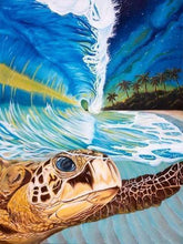 Laden Sie das Bild in den Galerie-Viewer, Malen nach Zahlen für Erwachsene | Schildkröte in den Wellen | Figured'Art