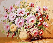 Laden Sie das Bild in den Galerie-Viewer, Malen nach Zahlen für Erwachsene | Gelbe Vase und schöner Blumenstrauß | Figured'Art