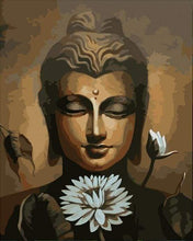 Laden Sie das Bild in den Galerie-Viewer, Malen nach Zahlen für Erwachsene | Gesicht des Buddhas und Lotusblume | Figured'Art