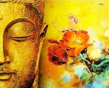Laden Sie das Bild in den Galerie-Viewer, Malen nach Zahlen für Erwachsene | Gesicht des Buddhas und Blumen | Figured'Art