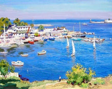 Laden Sie das Bild in den Galerie-Viewer, Malen nach Zahlen für Erwachsene | Kleiner griechischer Hafen | Figured'Art