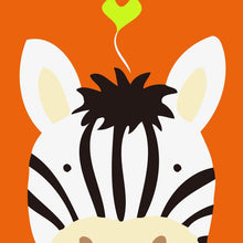 Laden Sie das Bild in den Galerie-Viewer, Malen nach Zahlen für Kinder | Zebra mit Blatt | Figured'Art