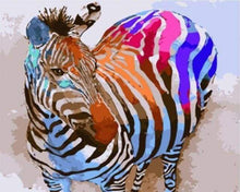 Laden Sie das Bild in den Galerie-Viewer, Malen nach Zahlen für Erwachsene | Regenbogenzebra | Figured'Art