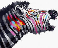 Laden Sie das Bild in den Galerie-Viewer, Malen nach Zahlen für Erwachsene | Zebra mit Farben bemalt | Figured'Art
