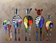 Laden Sie das Bild in den Galerie-Viewer, Malen nach Zahlen für Erwachsene | Zebras von hinten | Figured'Art